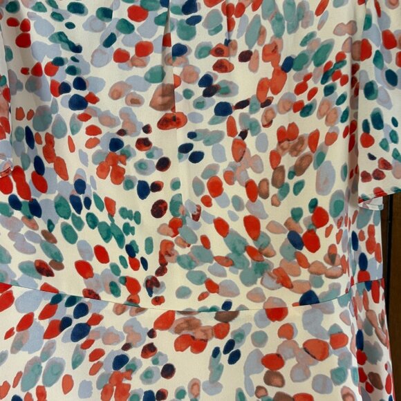 Anthropologie Maeve Dress‎ XS Watercolor Ruffled Sleeve Cold Shoulder Boho Flowy - Picture 8 of 12